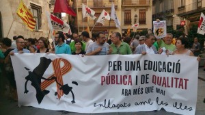 Acto de solidaridad del STEPV en Valencia con la huelga indefinida de Palma