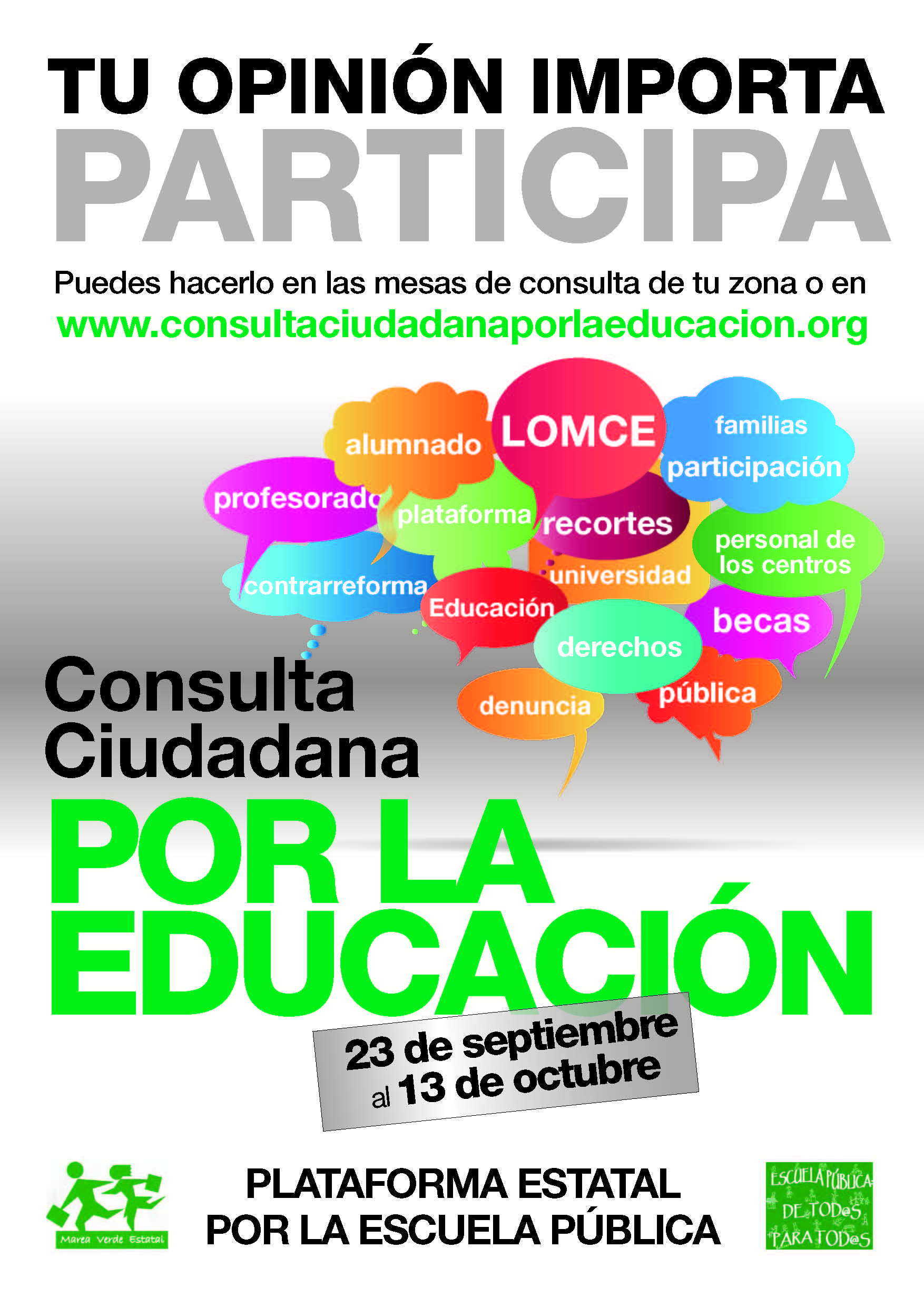 Consulta Ciudadana en octubre por la Educación Pública